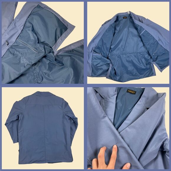 1980s M blue blazer Haband, Salon Studio, vintage 80s womens light blue jacket - Picture 3 of 10